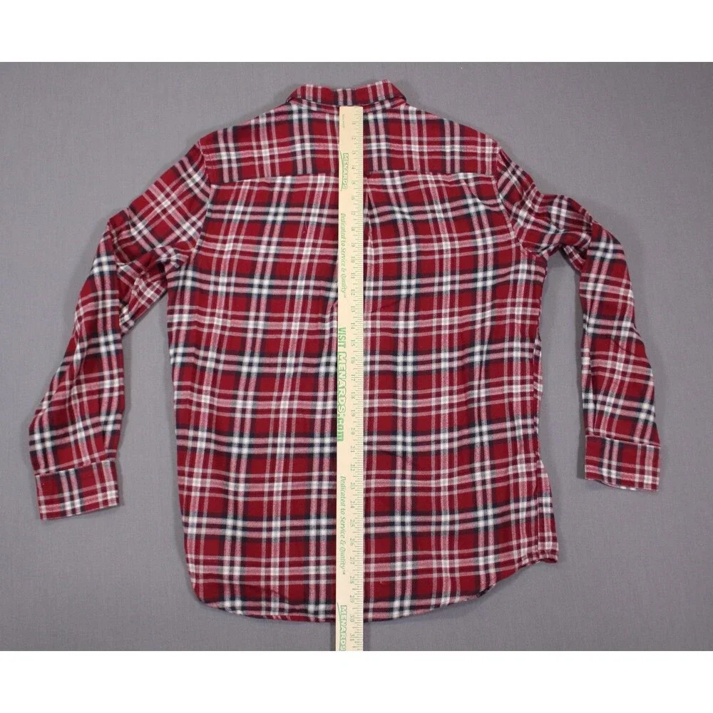 Chaps Men Performance Flannel Shirt Size Medium  Plaid  Button Down - Picture 6 of 10